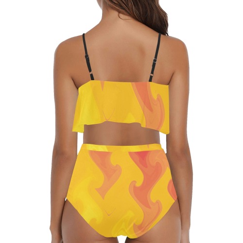 twin_flame High Waisted Ruffle Bikini Set (Model S13)