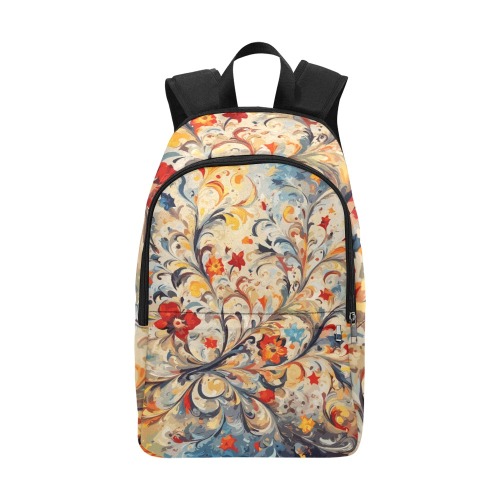 Cool decorative floral ornament. Colorful fantasy Fabric Backpack for Adult (Model 1659)