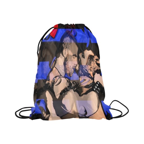 Leather Gay by Nico Bielow Large Drawstring Bag Model 1604 (Twin Sides)  16.5"(W) * 19.3"(H)