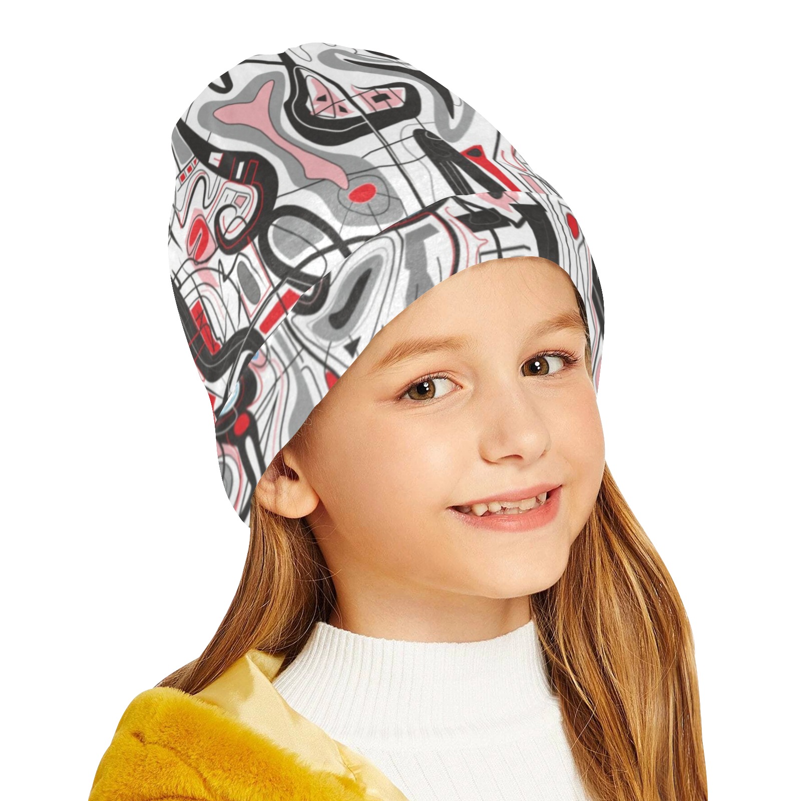 Model 2 All Over Print Beanie for Kids