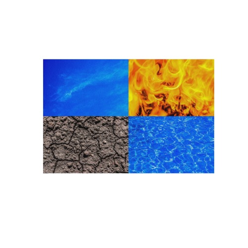 Four Elements Water Fire Earth Air Frame Canvas Print 48"x32"
