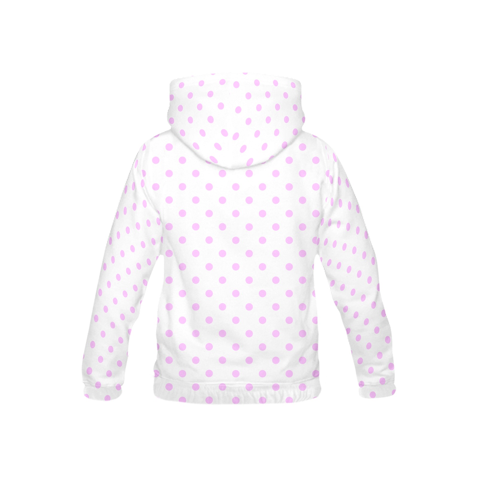 Pink Polka Dots on White All Over Print Hoodie for Kid (USA Size) (Model H13)