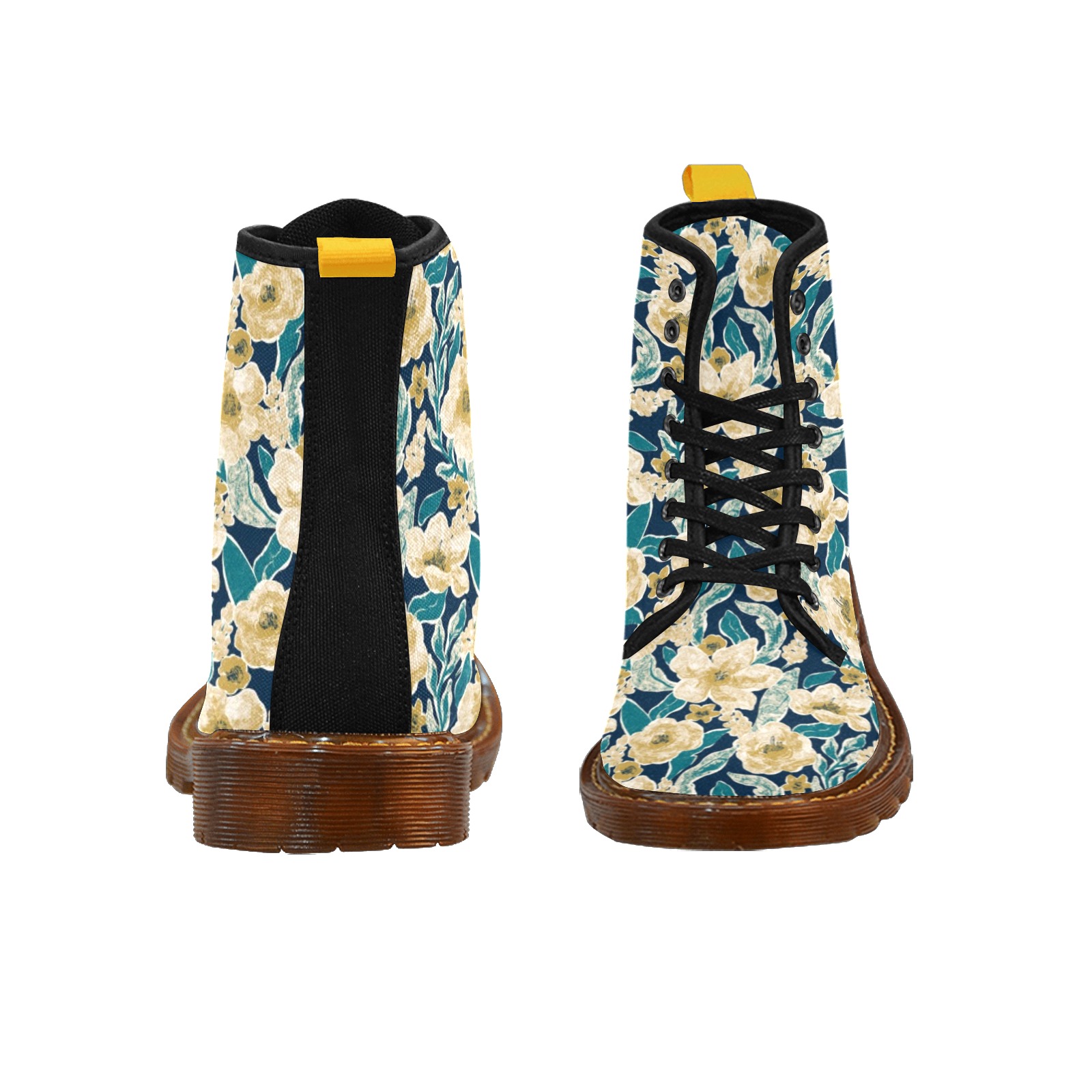 Painted Flowers Custom Canvas Boots For Women Model 1203H