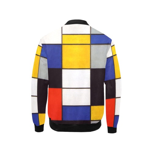 Composition A by Piet Mondrian Kids' All Over Print Bomber Jacket (Model H40)
