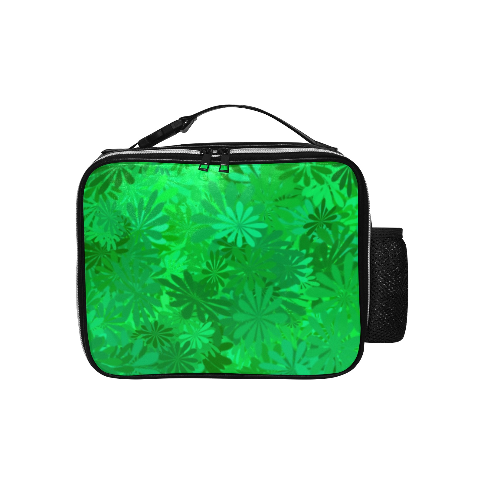 Green Daisies PU Leather Lunch Bag (Model 1723)