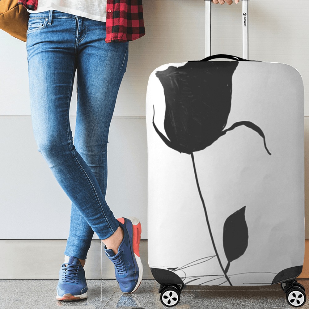 rose silhouette Luggage Cover/Large 26"-28"