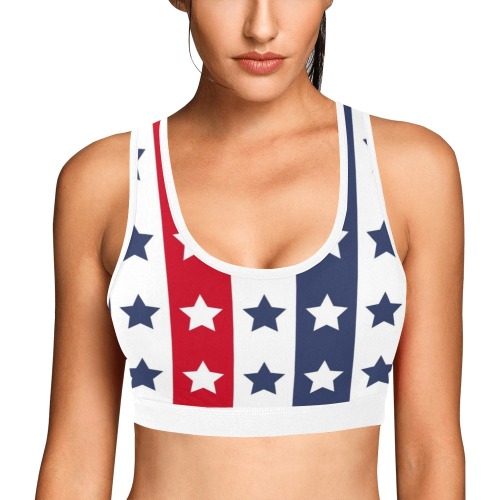 4th Of July Pattern - independence Day-06 Women's All Over Print Sports Bra (Model T52)