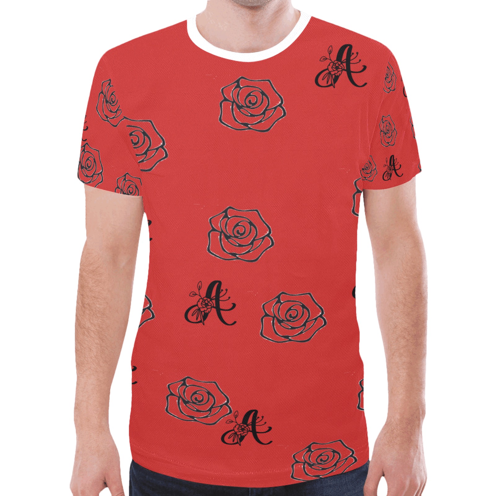 Aromatherapy Apparel Rose Print New All Over Print T-shirt for Men (Model T45)