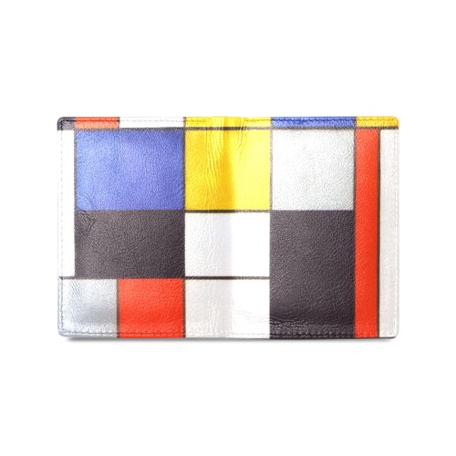 Composition A by Piet Mondrian Men's Leather Wallet (Model 1612)