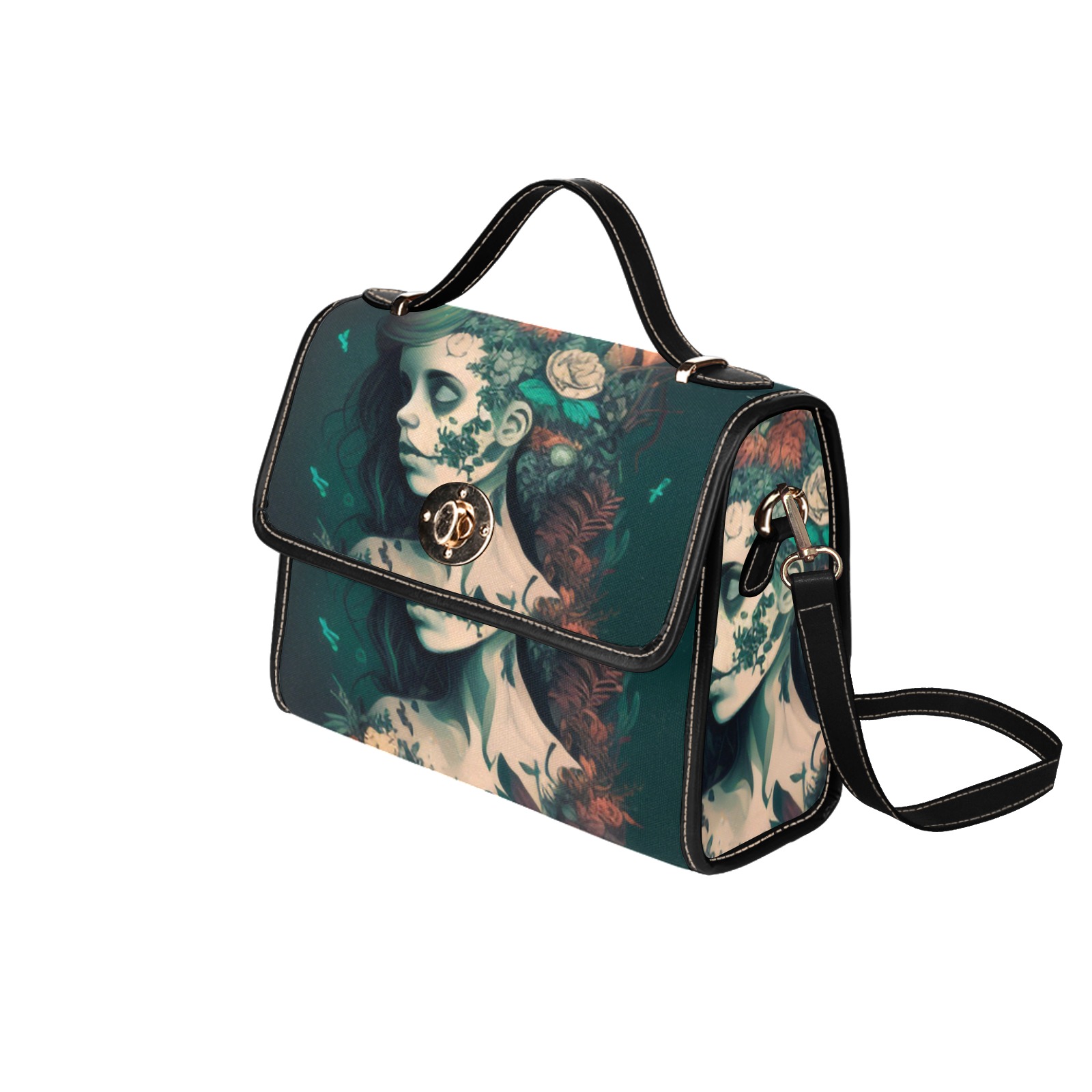 Deadgirl1 Waterproof Canvas Bag-Black (All Over Print) (Model 1641)