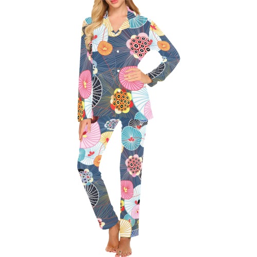 Beautiful colorful abstract pattern Women's Long Pajama Set