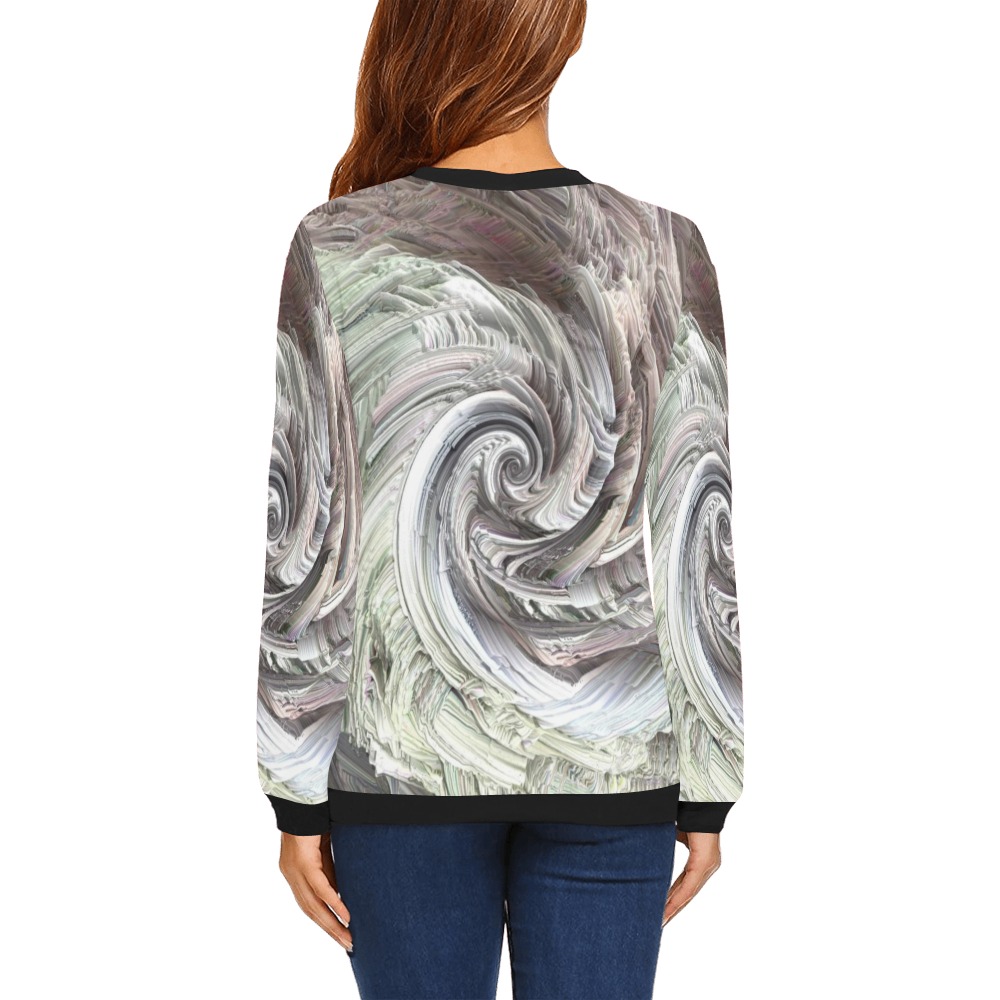 Swirl sea All Over Print Crewneck Sweatshirt for Women (Model H18)