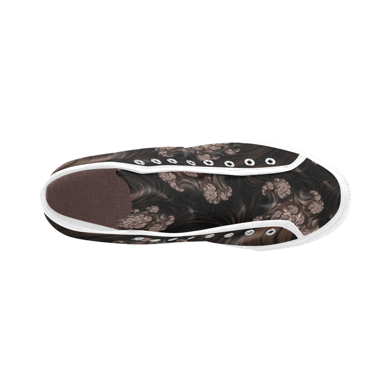 Blossoms and Dark Chocolate Swirls Fractal Abstract Vancouver H Women's Canvas Shoes (1013-1)