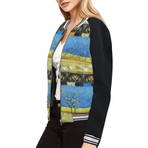 THFD114 All Over Print Bomber Jacket for Women (Model H21)