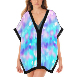 Purple And Blue Bokeh 7518 Women's Beach Cover Ups