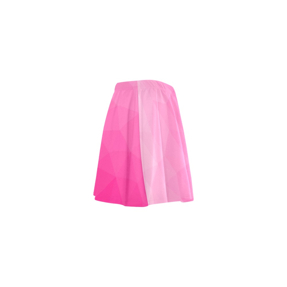 Hot pink gradient geometric mesh pattern Mini Skating Skirt (Model D36)