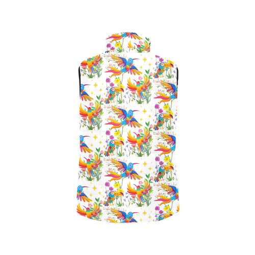 Birds of Paradise Pattern Women's Padded Vest Jacket (Model H44)
