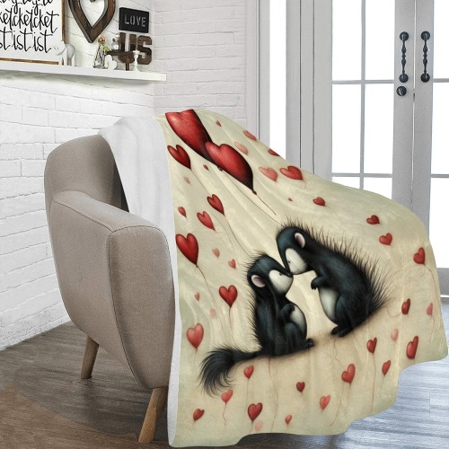 Skunk Love 1 Ultra-Soft Micro Fleece Blanket 60"x80"