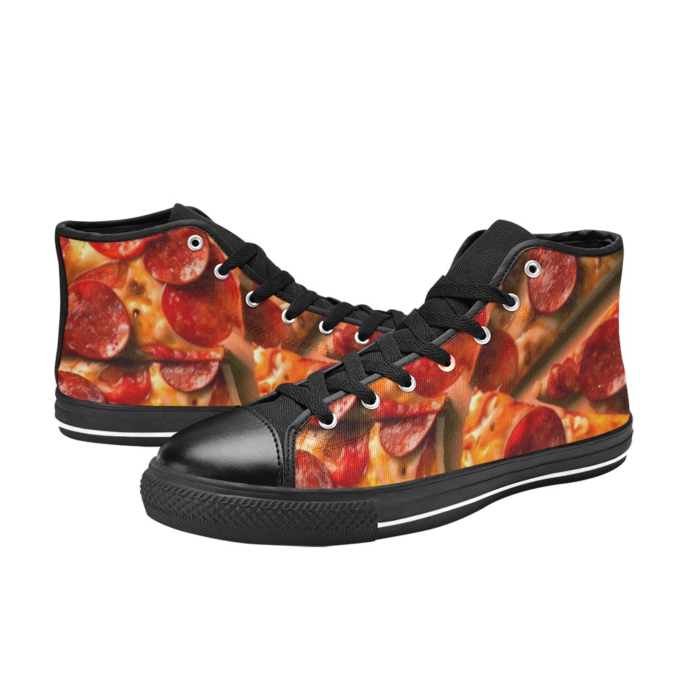 PEPPERONI PIZZA 11 Women's Classic High Top Canvas Shoes (Model 017)