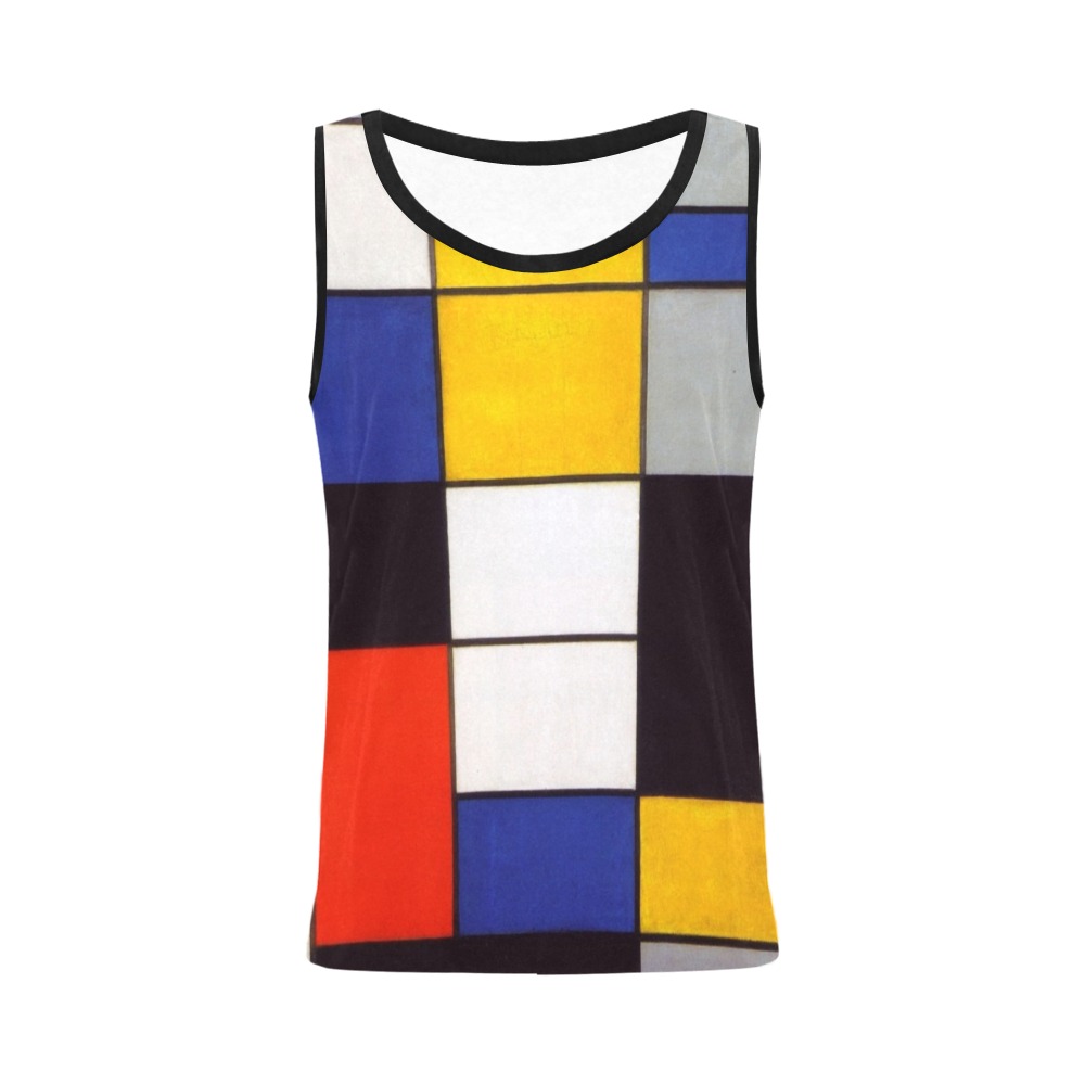 Composition A by Piet Mondrian All Over Print Tank Top for Women (Model T43)