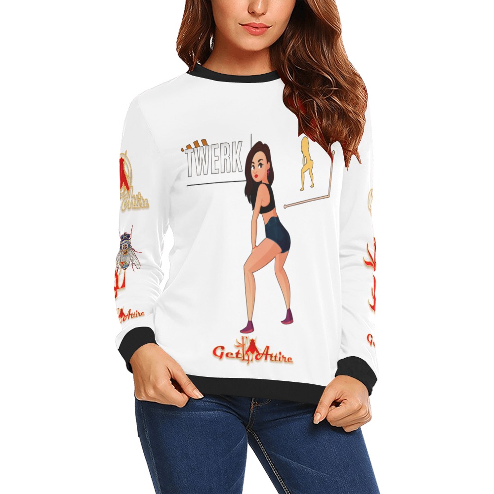 Twerk Collectable Fly All Over Print Crewneck Sweatshirt for Women (Model H18)