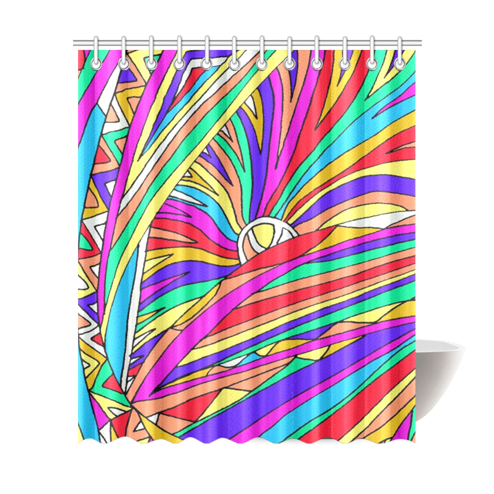 Abstract Sunset Shower Curtain 72"x84"