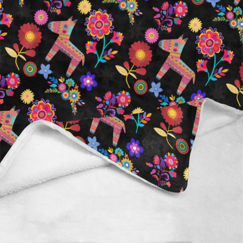 Alpaca Pinata and Flowers Ultra-Soft Micro Fleece Blanket 40"x50"