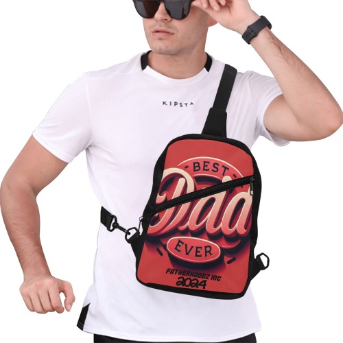 Red best dad body bag Men's Chest Bag (Model 1726)