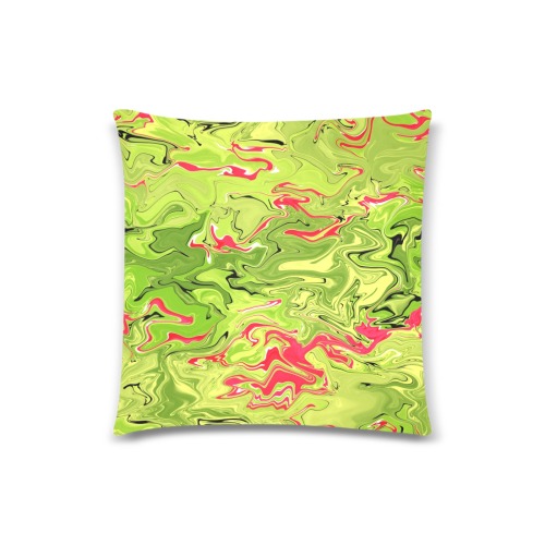 Lime green and red Custom Zippered Pillow Case 18"x18"(Twin Sides)