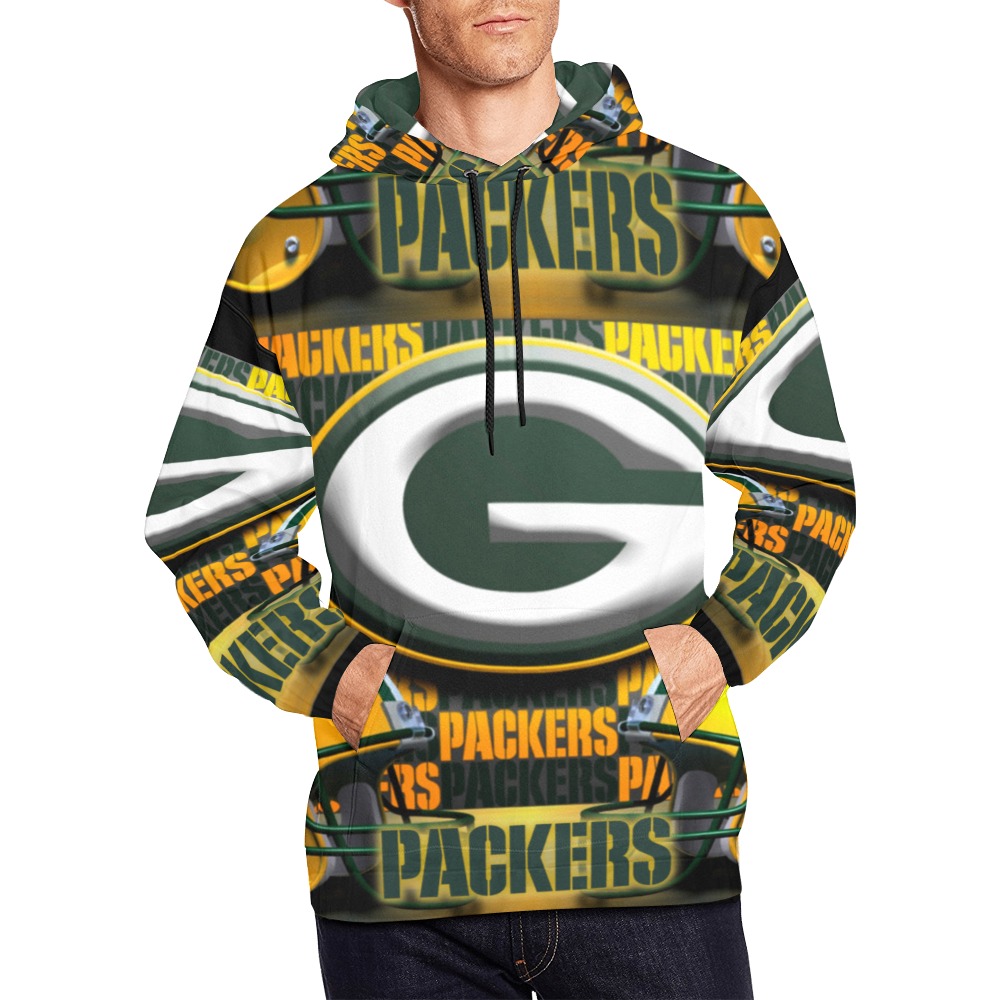 Custom GreenBayPackers Men All Over Print Hoodie for Men (USA Size) (Model H13)