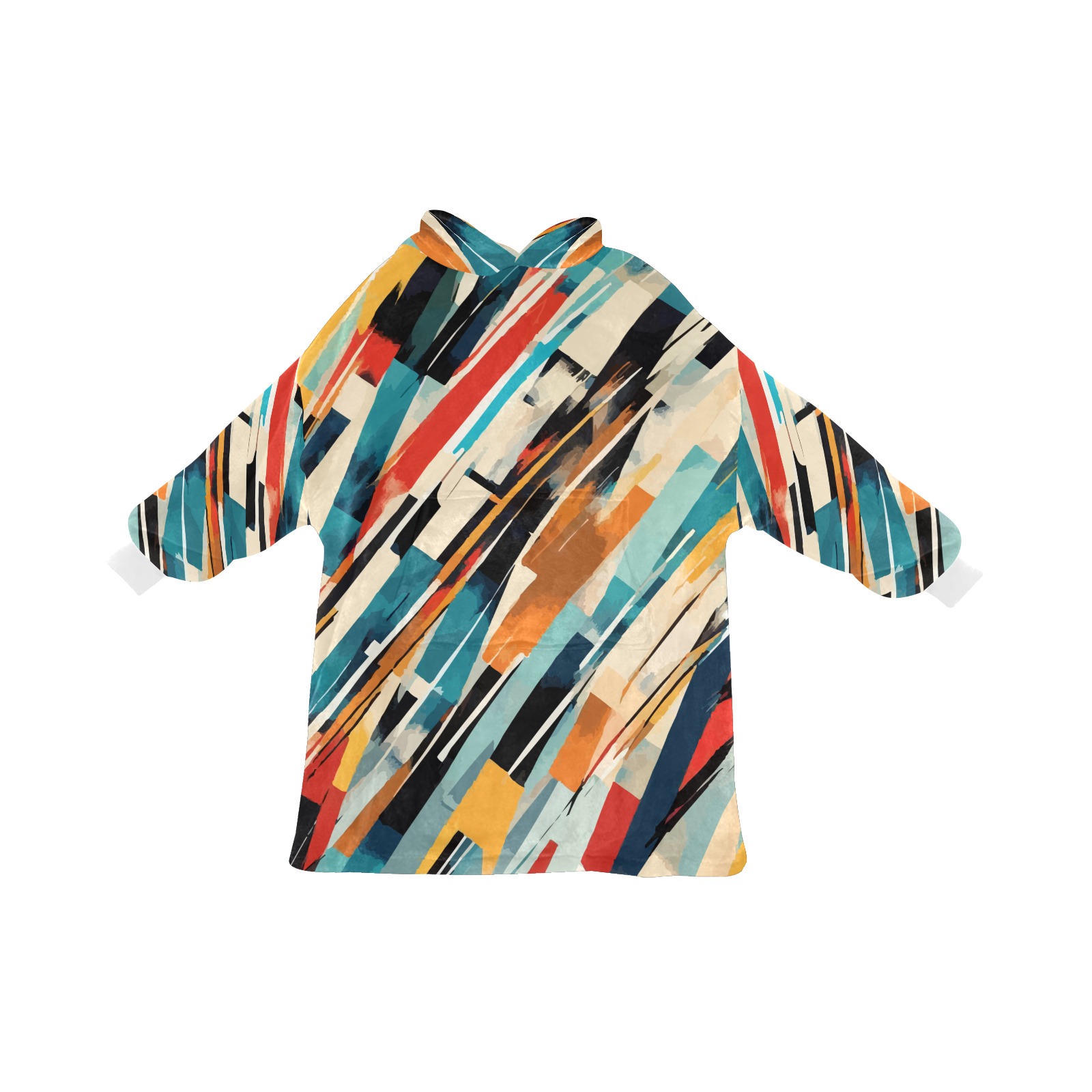 Classy abstract art of shapeless forms and colors Blanket Hoodie for Men