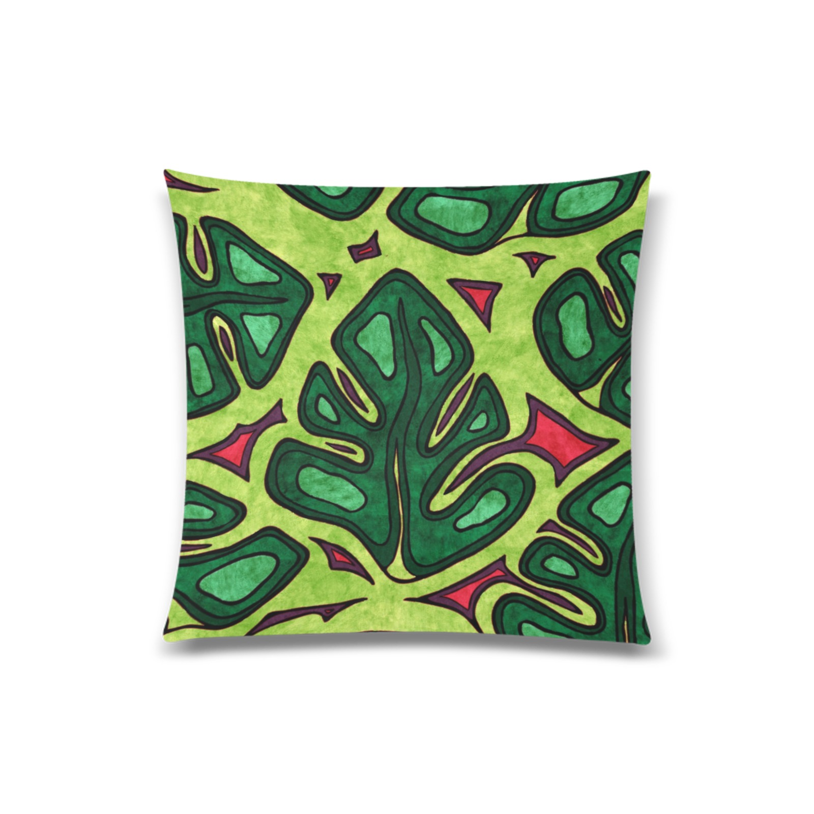 monstera leaves Custom Zippered Pillow Case 20"x20"(Twin Sides)