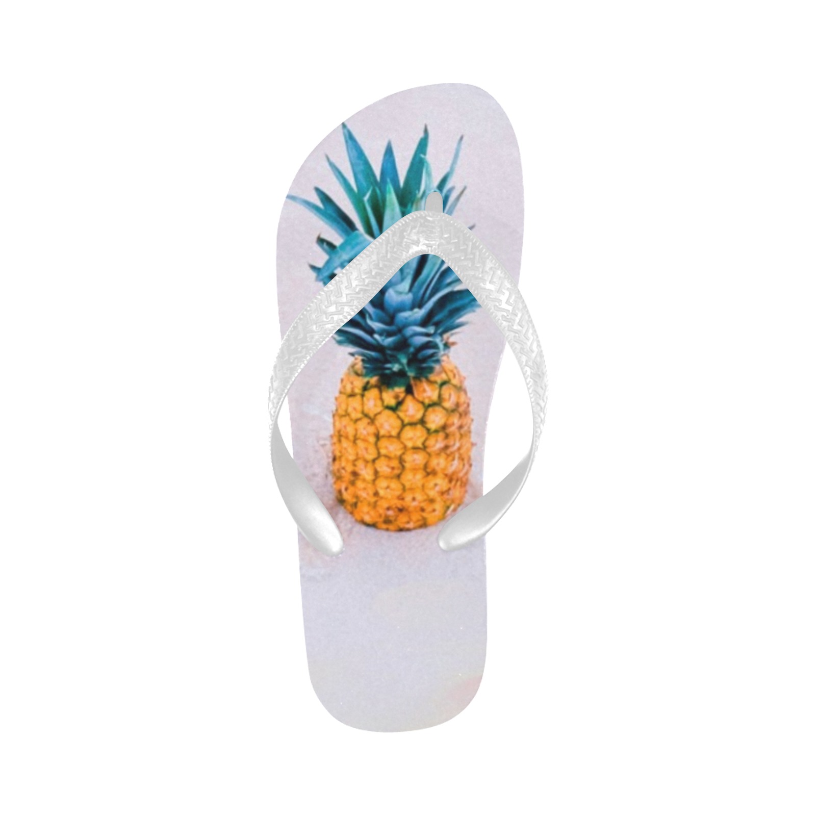Pineapple on the pink beach Flip Flops for Men/Women (Model 040)