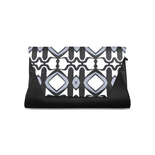Black-and-White-Pattern Clutch Bag (Model 1630)