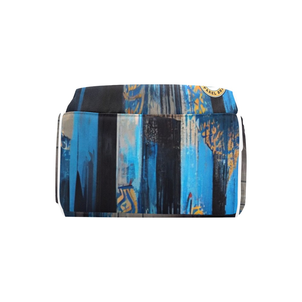 blue graffiti street Multi-Function Diaper Backpack/Diaper Bag (Model 1688)