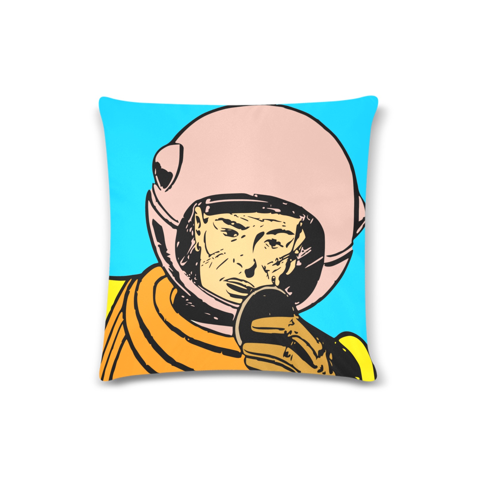 astronaut Custom Zippered Pillow Case 16"x16" (one side)