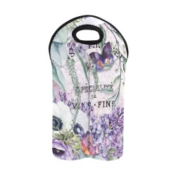 Vintage Flower Art #101 | 2-Bottle Neoprene Wine Bag