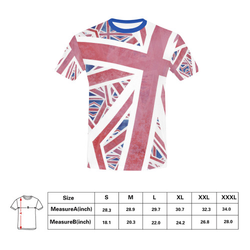 Abstract Union Jack British Flag Collage All Over Print T-Shirt for Men (USA Size) (Model T40)