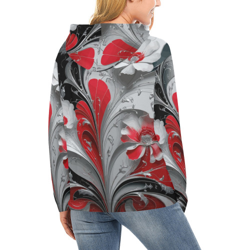 Falcon Bloom Art Nouveau Elegance All Over Print Hoodie for Women (USA Size) (Model H13)