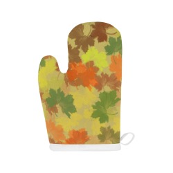 Autumn Leaves / Fall Leaves Linen Oven Mitt (Two Pieces)