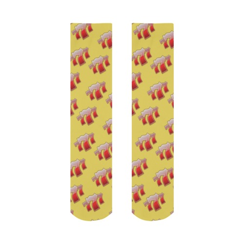 Lucky Sevens 777 on Yellow All Over Print Socks for Women