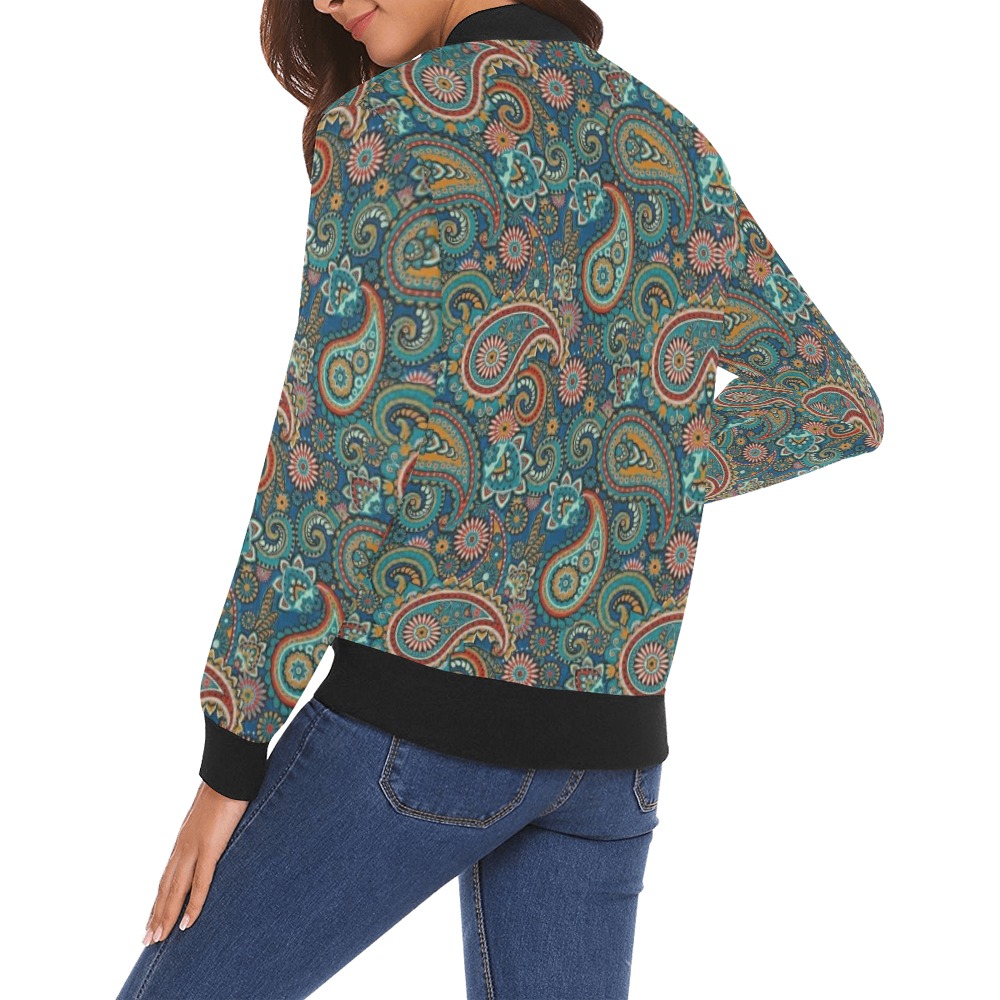 Sauvage pilotte All Over Print Bomber Jacket for Women (Model H19)