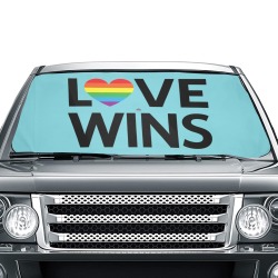 Love Wins Car Sun Shade Umbrella 58"x29"