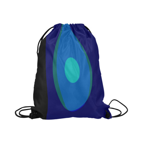 Dimensional Blue Abstract 915 Large Drawstring Bag Model 1604 (Twin Sides)  16.5"(W) * 19.3"(H)