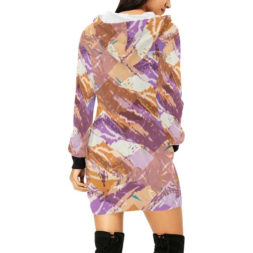 Camo mountains modern C27 All Over Print Hoodie Mini Dress (Model H27)