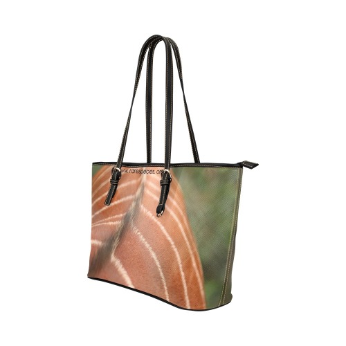 Bongo Stripe Tote Bag Leather Tote Bag/Large (Model 1651)