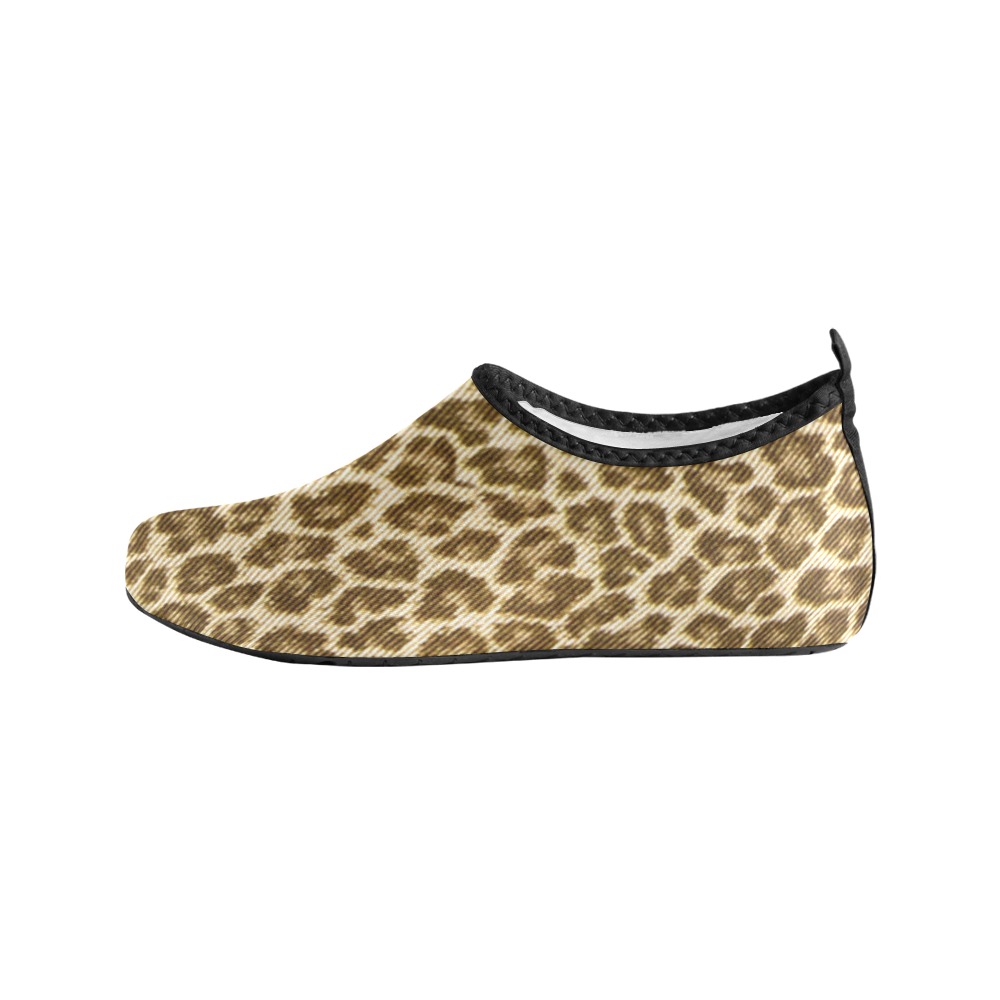 Leopard Fabric Animal Pattern Men's Slip-On Water Shoes (Model 056)