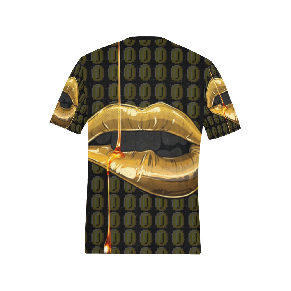 I Love Gold Tshirt Men's All Over Print T-Shirt (Solid Color Neck) (Model T63)