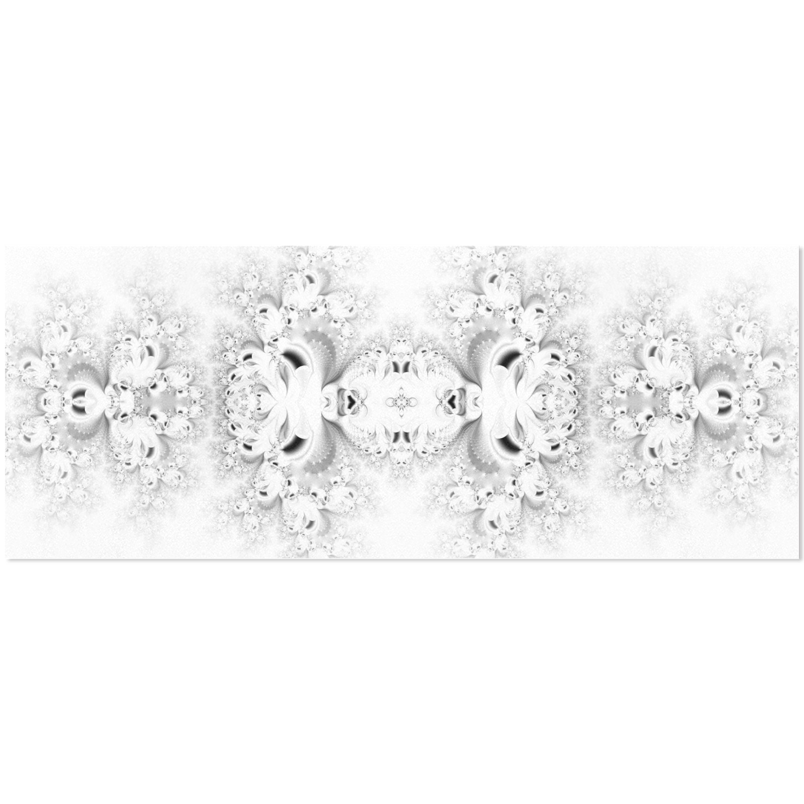 Snowy Winter White Frost Fractal Gift Wrapping Paper 58"x 23" (2 Rolls)