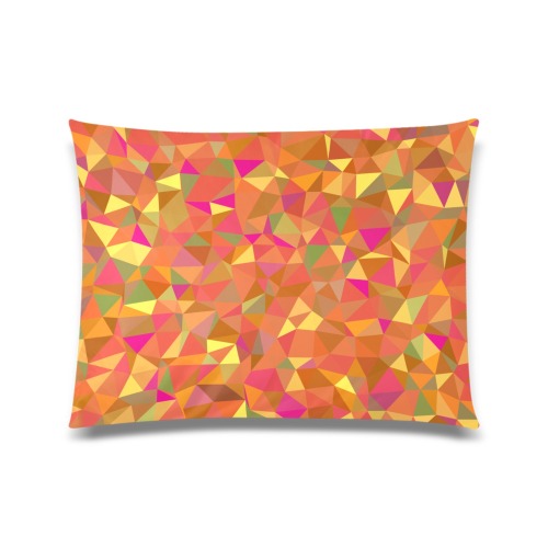 Orange Yellow Pink Green Op Art Triangles Custom Picture Pillow Case 20"x26" (one side)